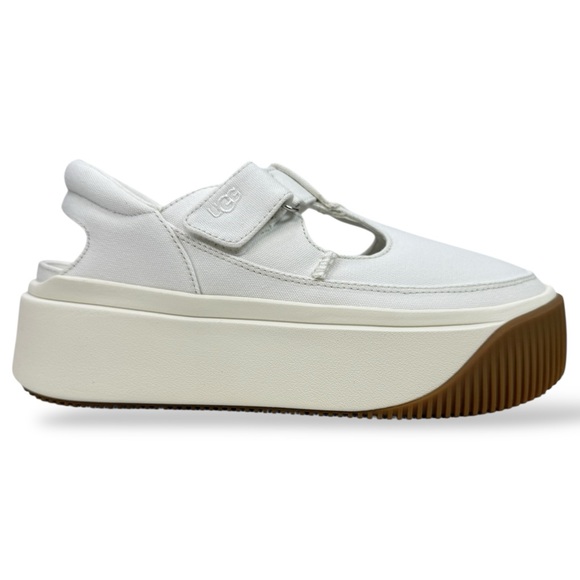 UGG EZ-DUZZIT T-Strap Platform Mary Jane Sneakers White Size 8.5 Preppy Coquette - Picture 5 of 16